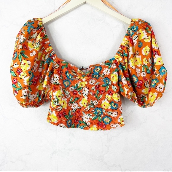Zara Tops - [Zara] Floral Balloon Sleeve Top